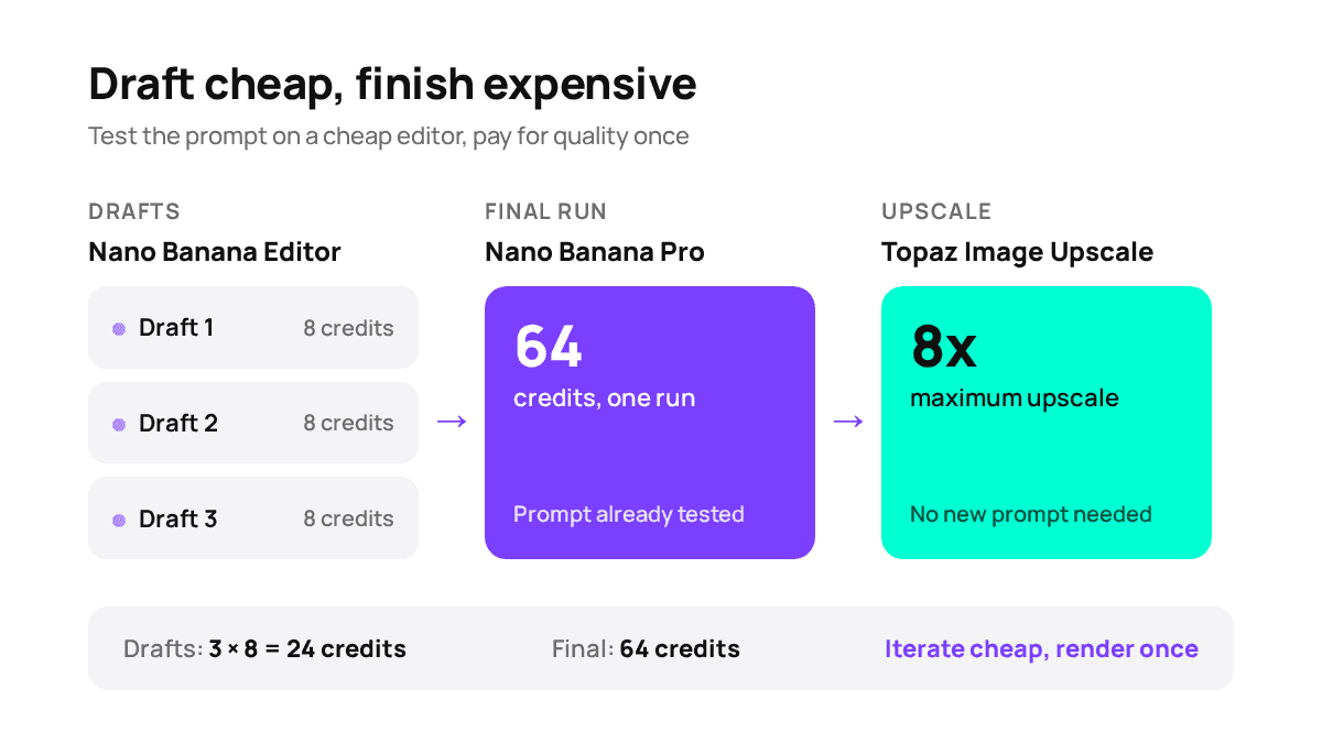 A workflow with many attempts and modest spend
