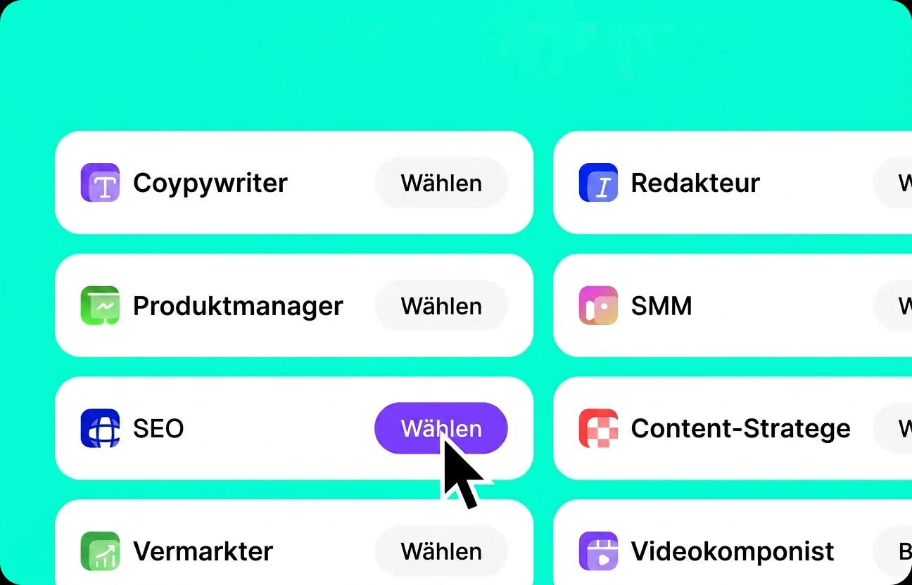 Wählen Sie eine Rolle oder Vorlage für Ihre Aufgabe