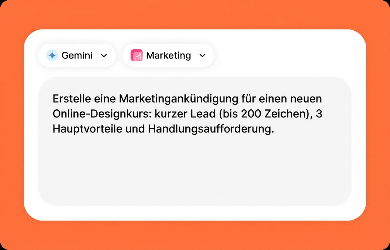 Geben Sie Ihren Prompt in Gemini online ein