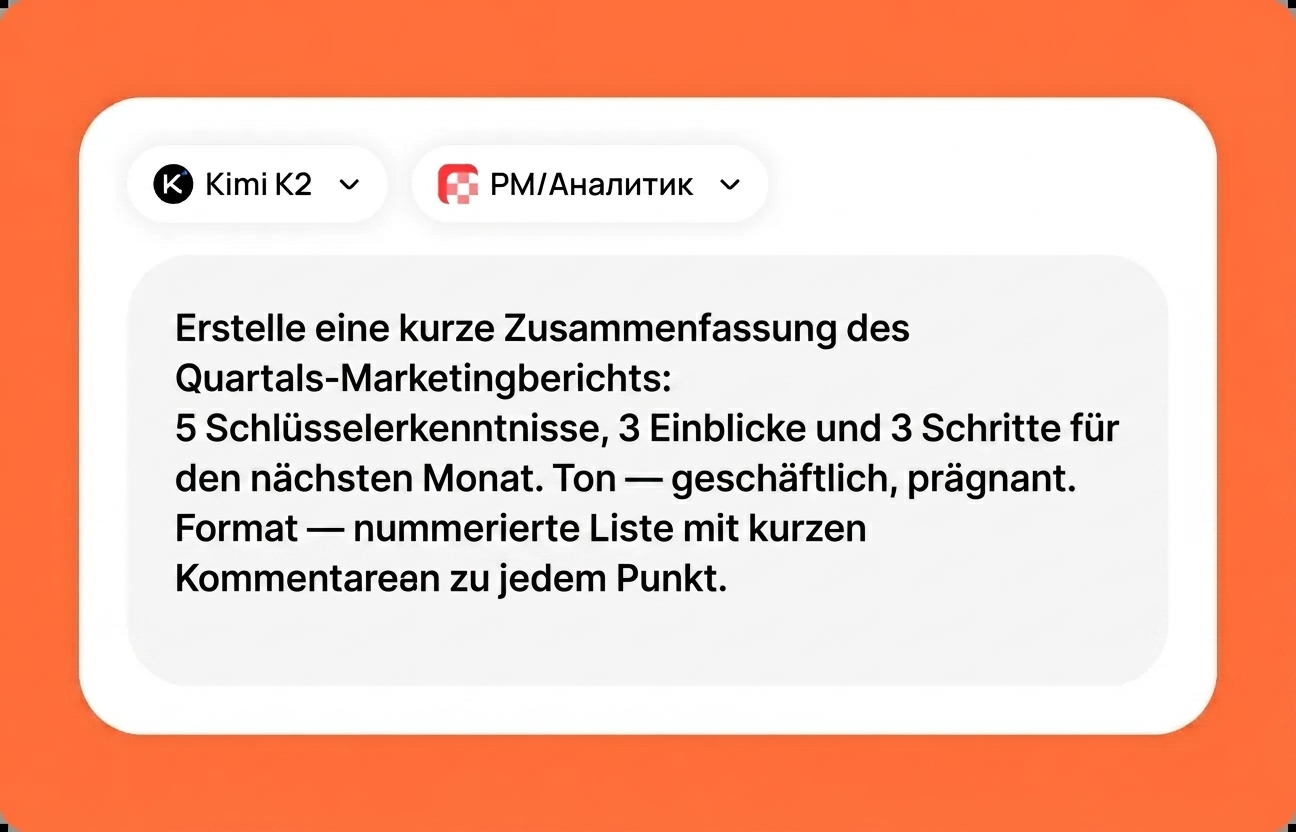 Ihre Aufgabe für Kimi K2 beschreiben