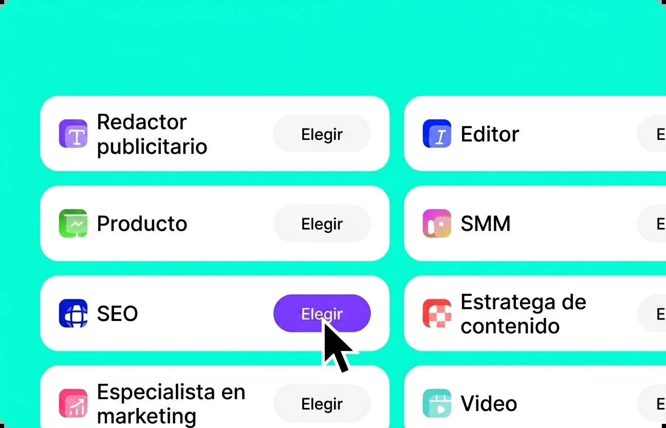 Elige un rol o plantilla para tu tarea
