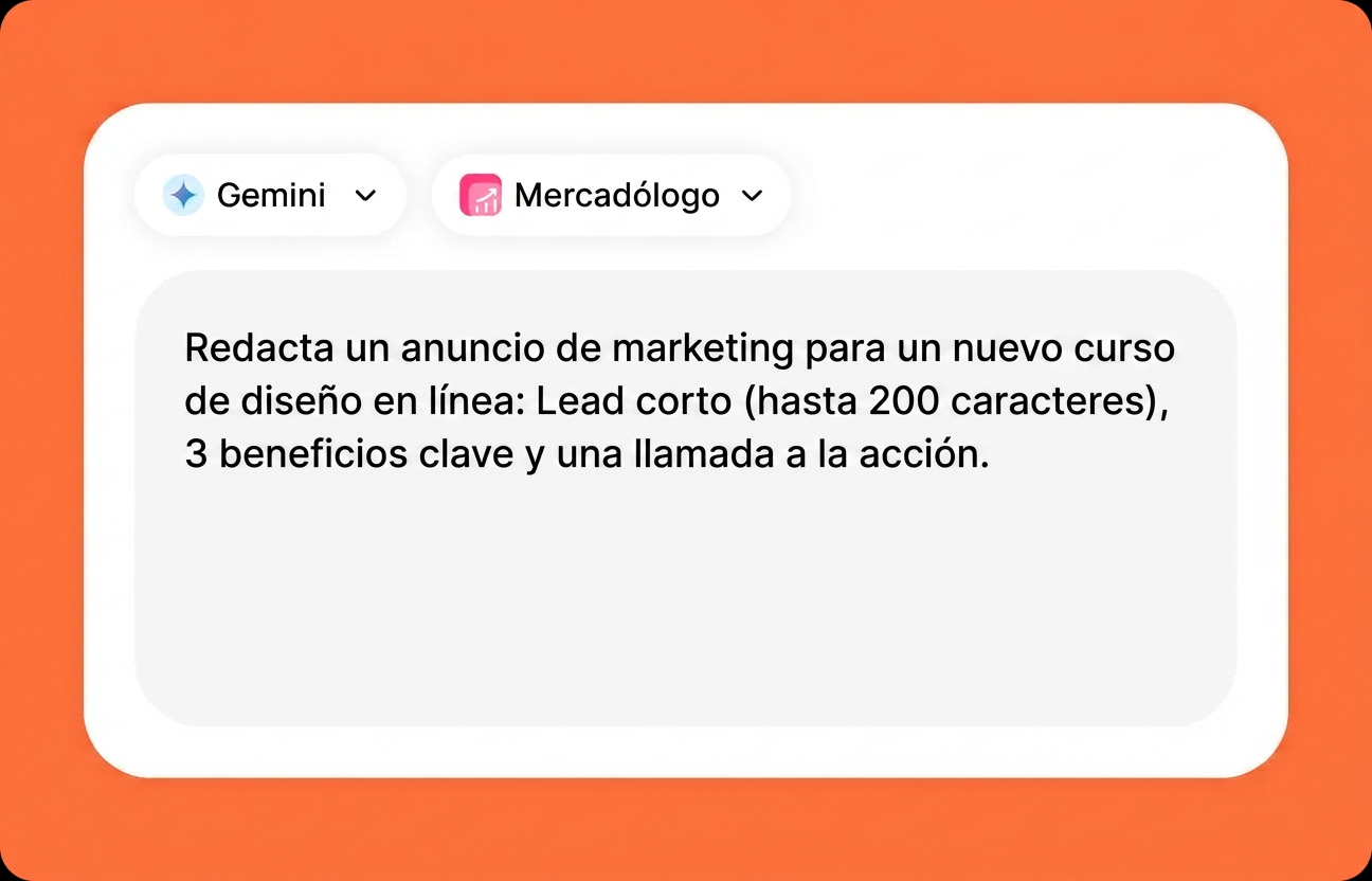 Ingresa tu prompt en Gemini en línea