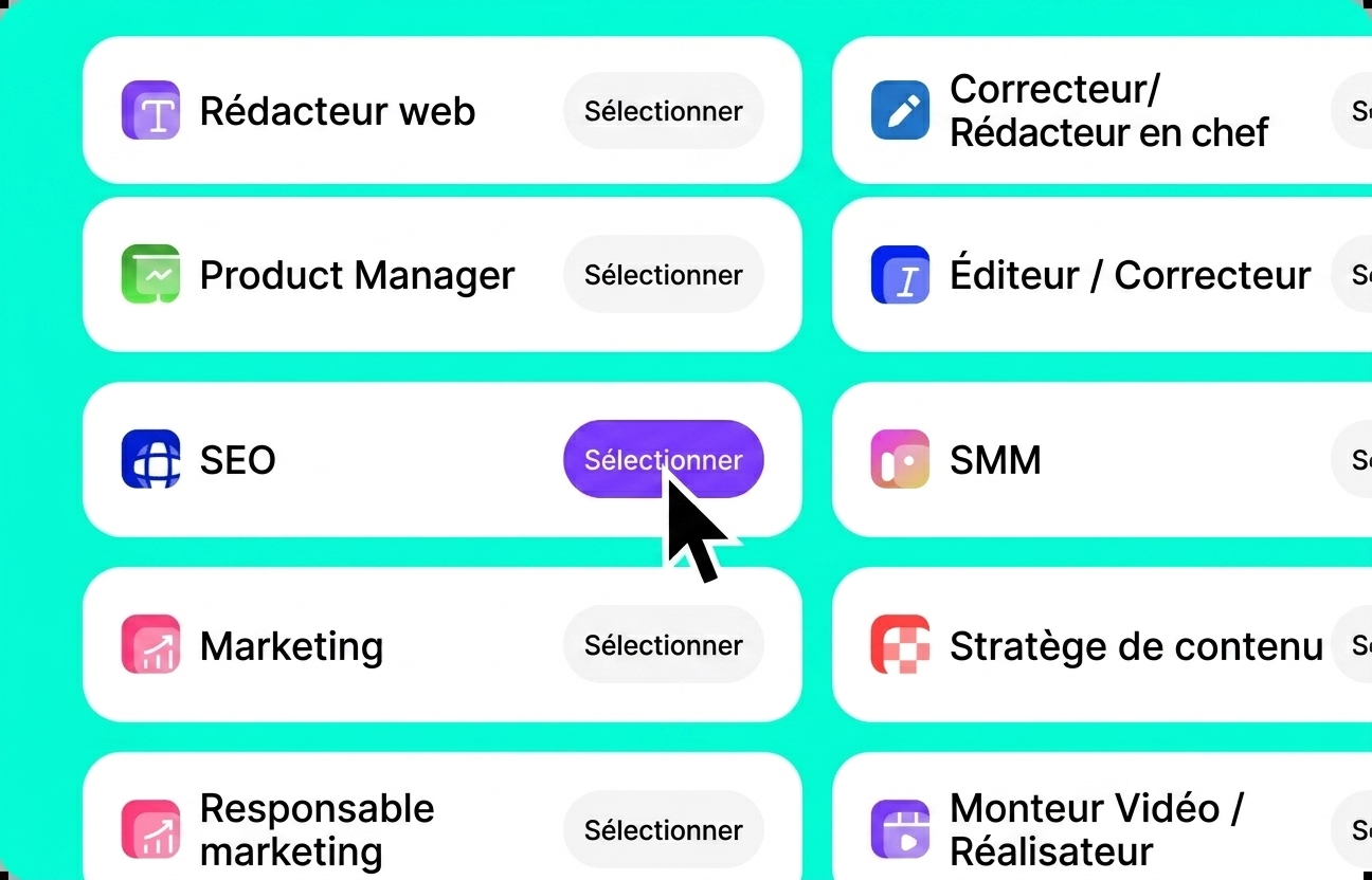 Choisissez un rôle ou un modèle pour votre tâche