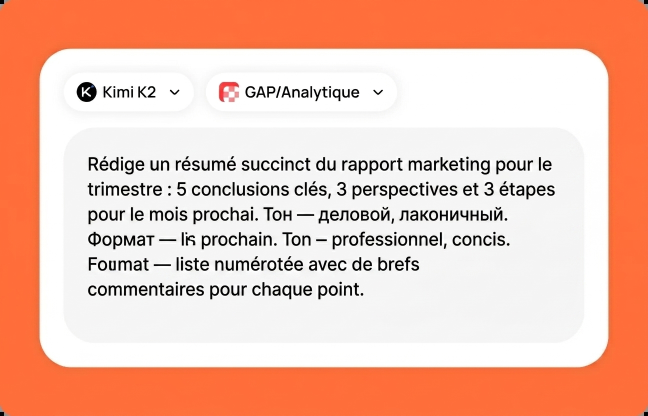 Décrivez votre tâche pour Kimi K2