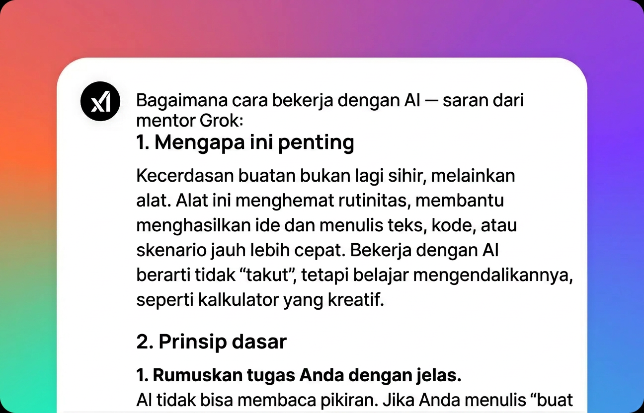 Dapatkan hasil Anda dari Grok