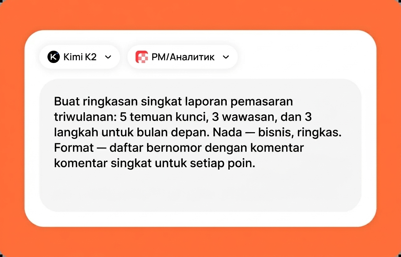 Jelaskan tugas Anda untuk Kimi K2