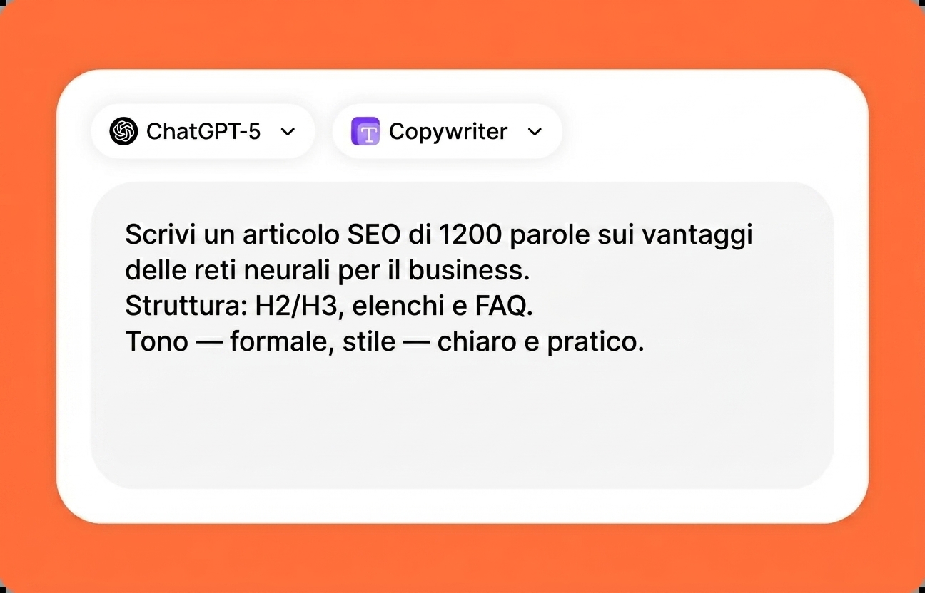 Inserisci il tuo prompt e ottieni risultati