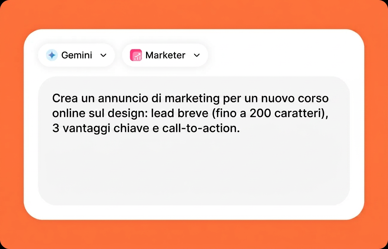Inserisci il tuo prompt in Gemini online
