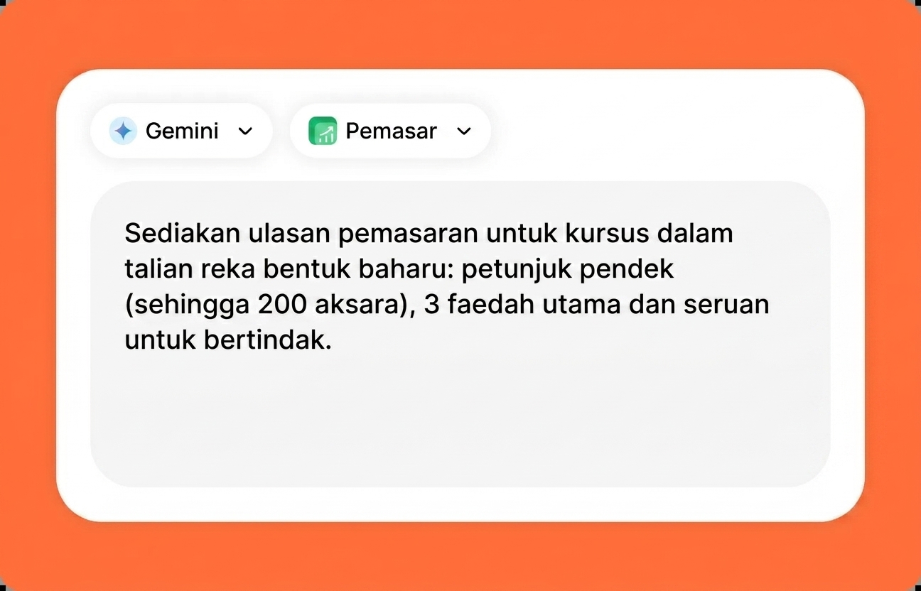 Masukkan arahan anda dalam Gemini online