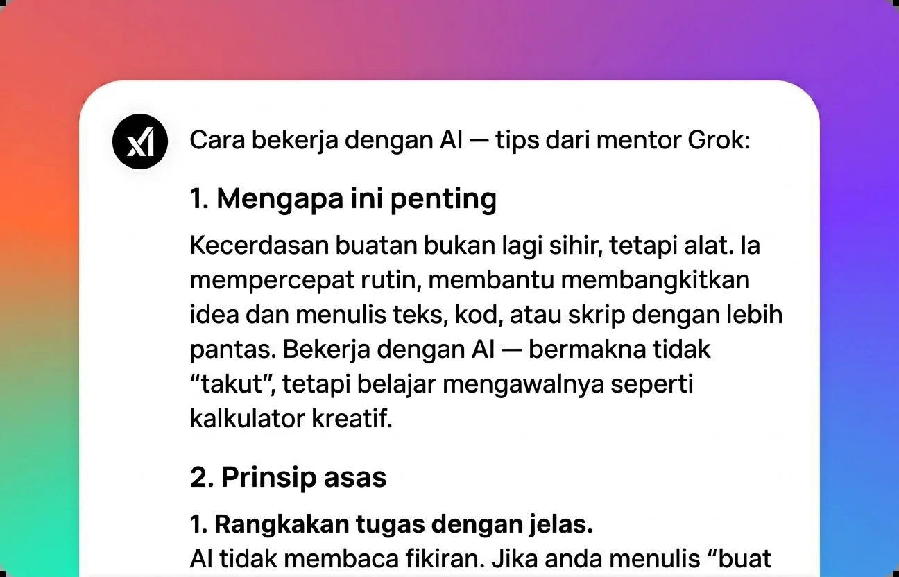 Dapatkan hasil anda daripada Grok
