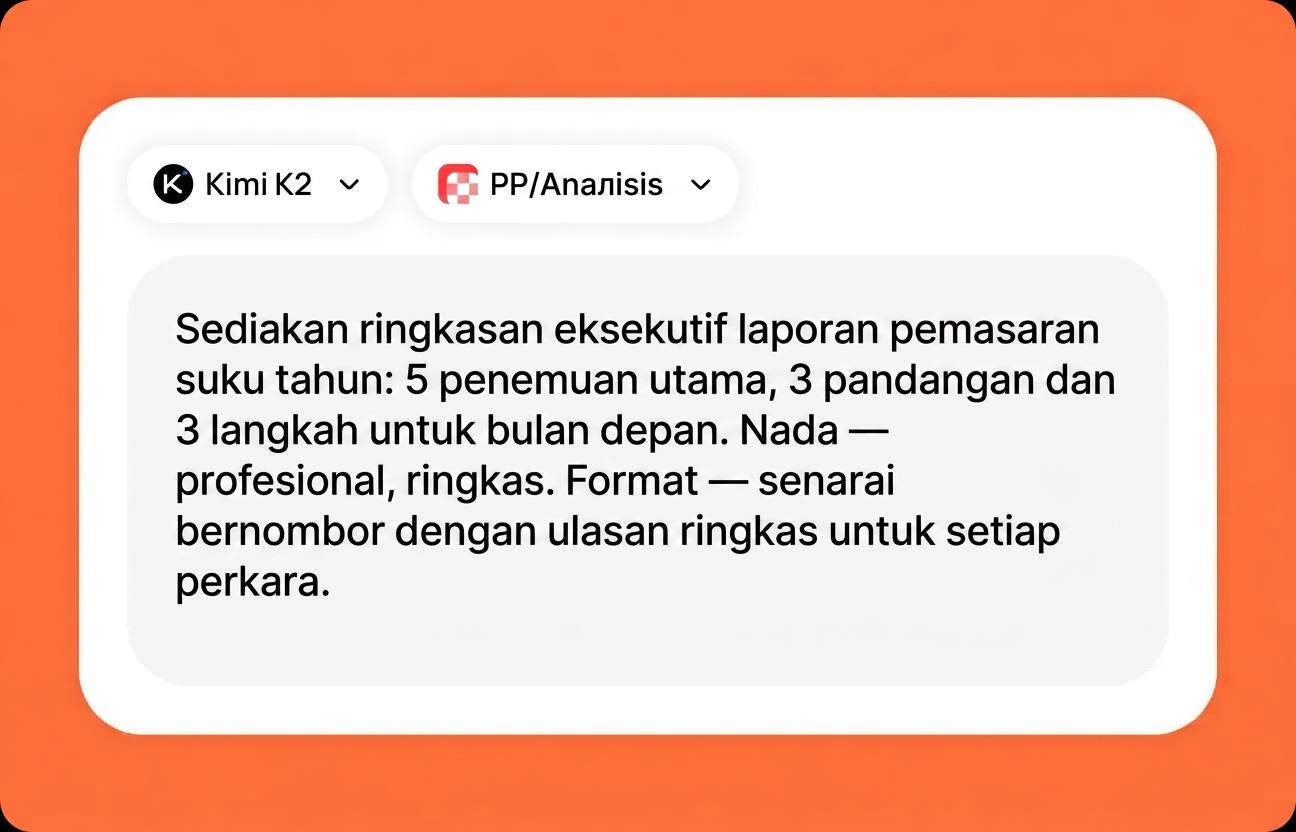 Huraikan tugasan anda untuk Kimi K2