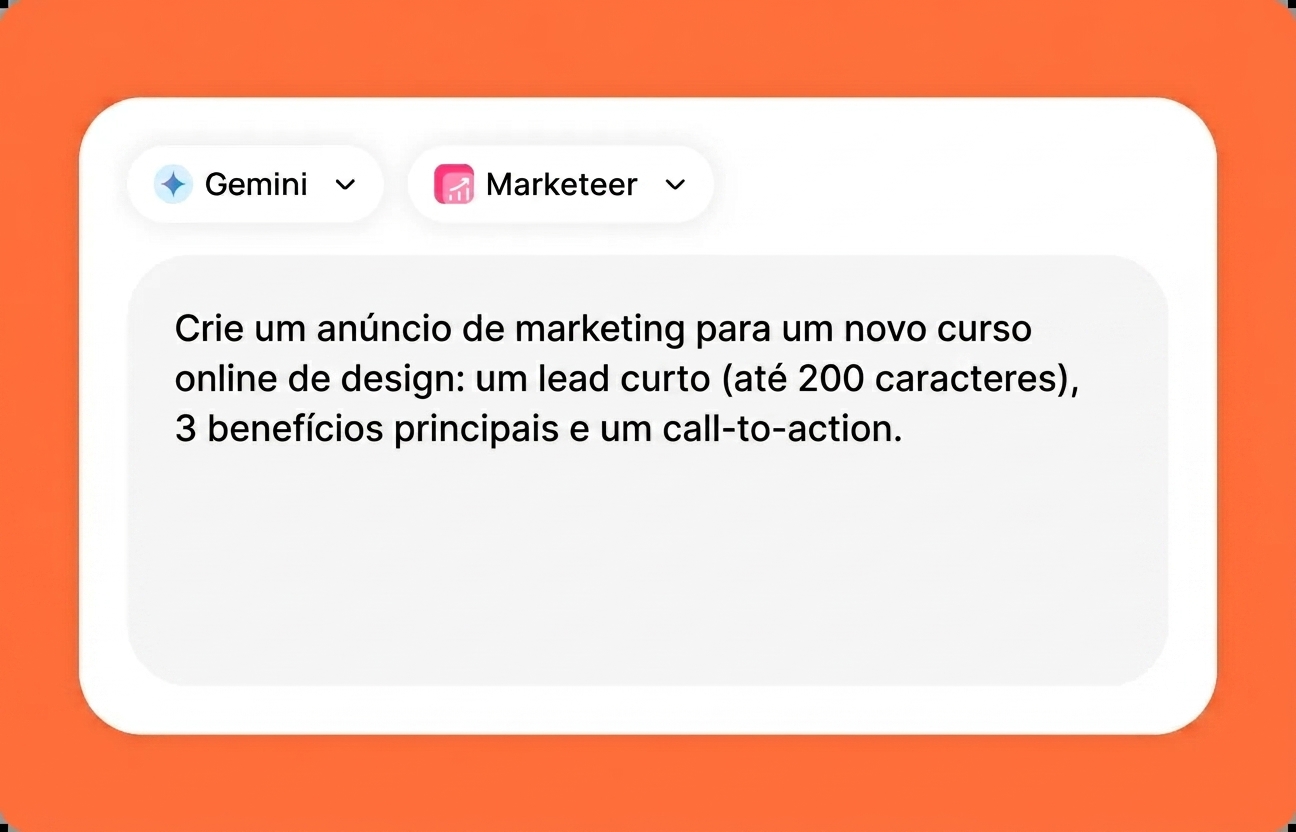 Insira seu prompt no Gemini online