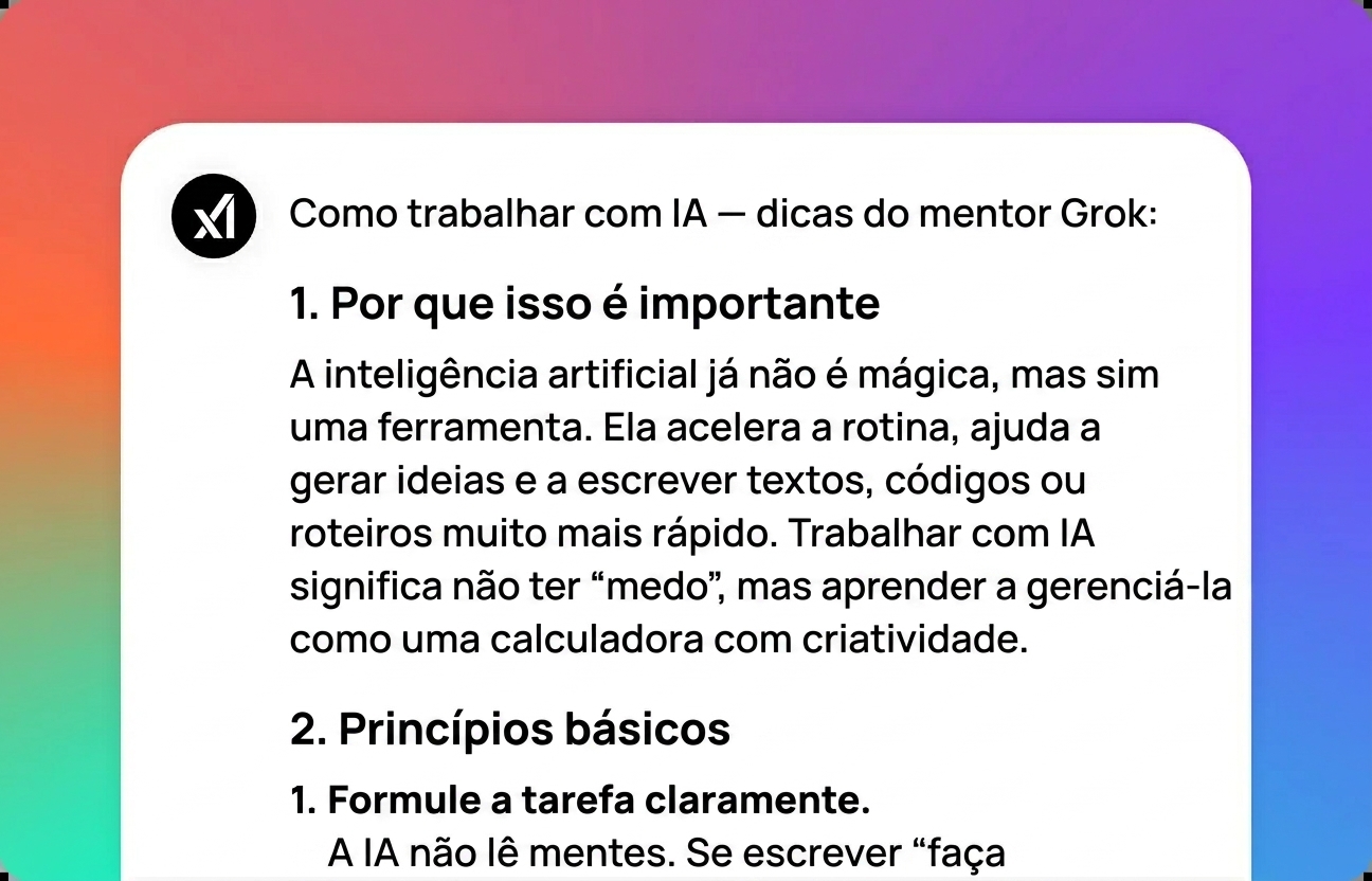 Receba seu resultado do Grok