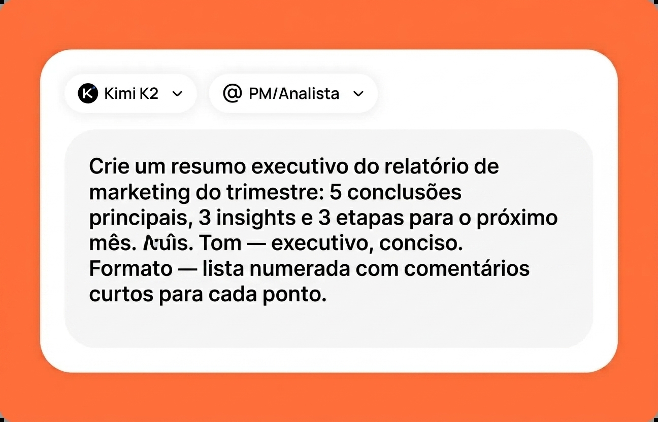Descreva sua tarefa para o Kimi K2