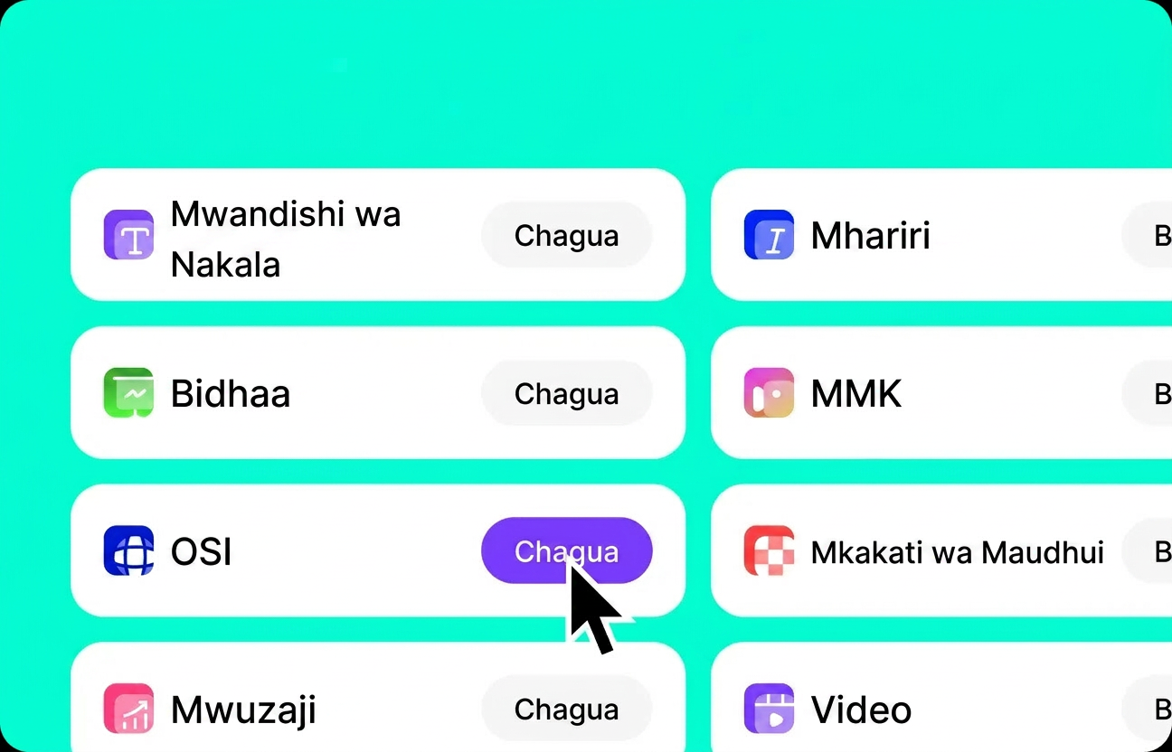 Chagua jukumu au kiolezo kwa kazi yako