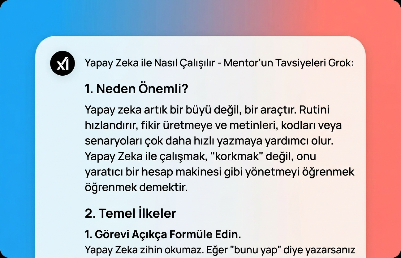 Grok'tan sonucunuzu alın