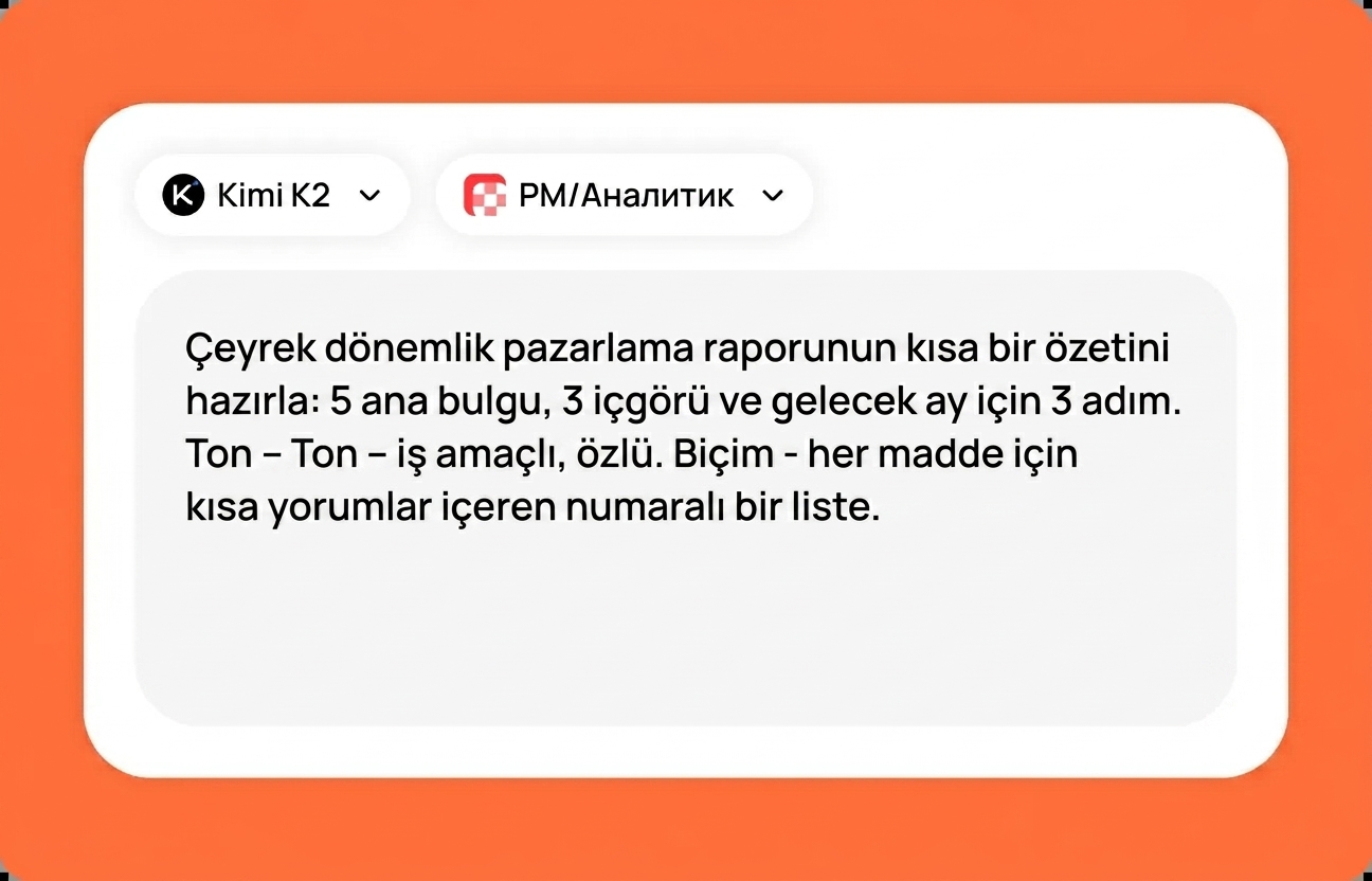 Kimi K2 için görevinizi tanımlayın