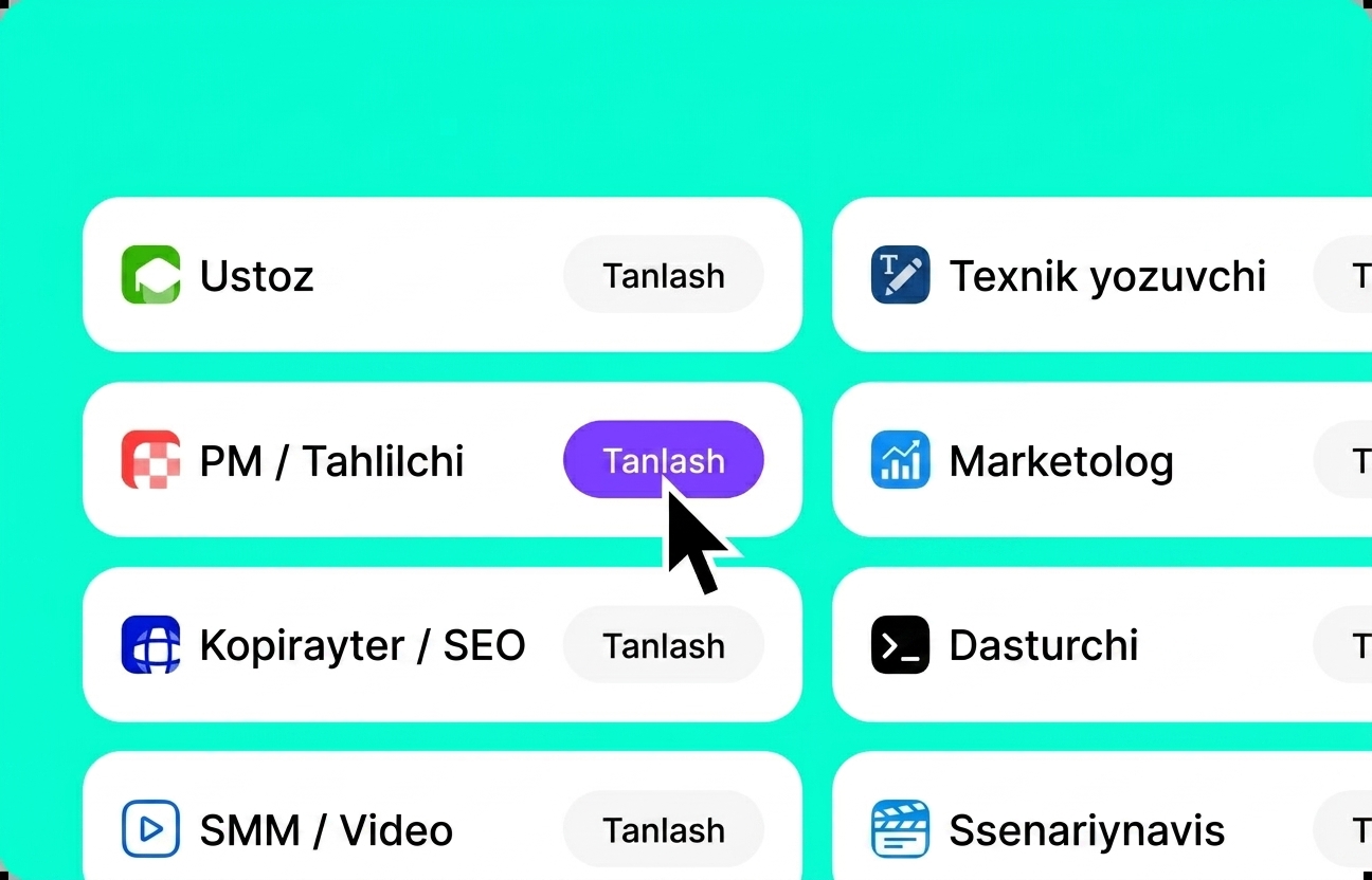 Kimi AI uchun shablonni tanlang
