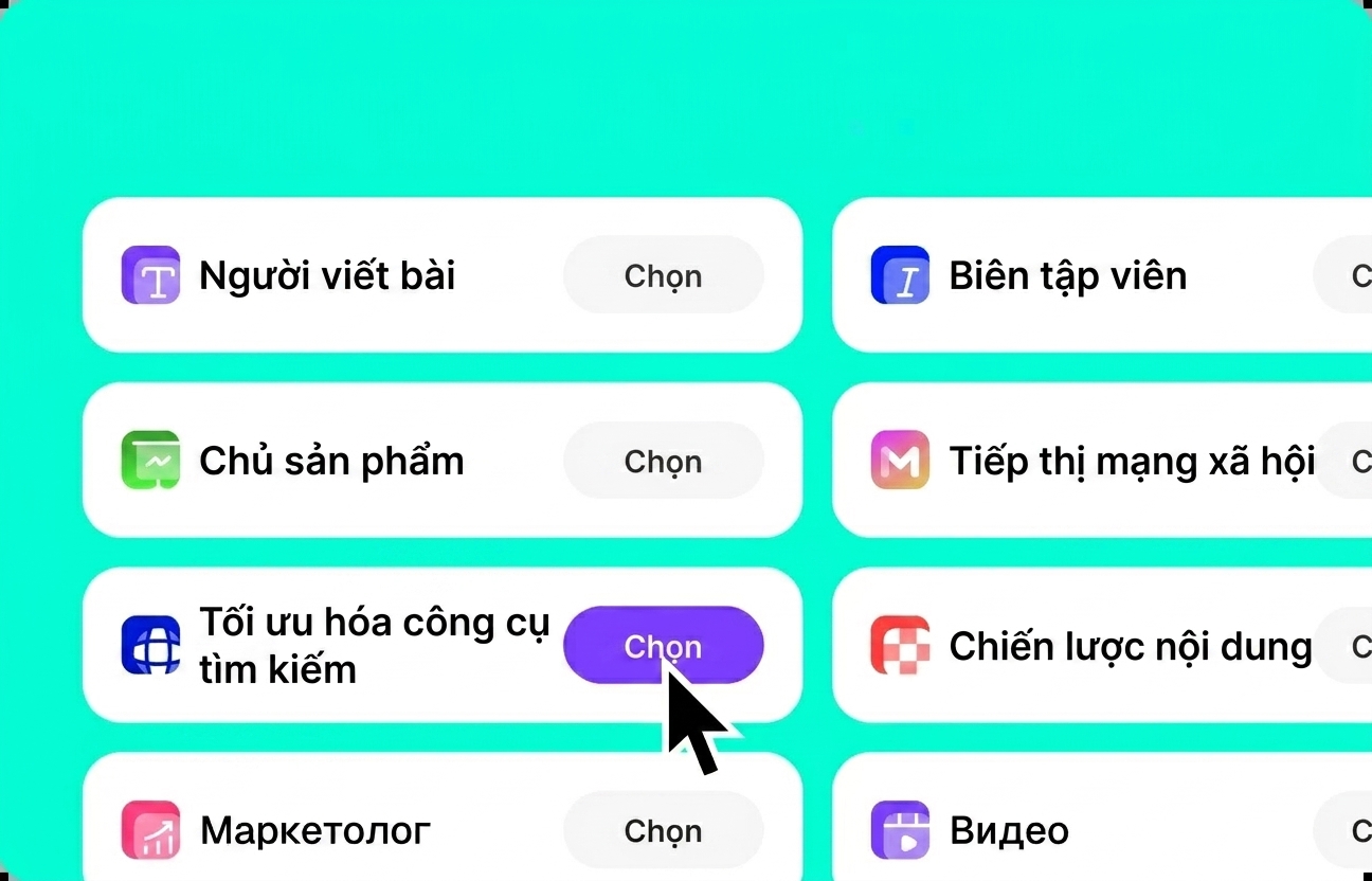 Chọn vai trò hoặc mẫu cho nhiệm vụ của bạn