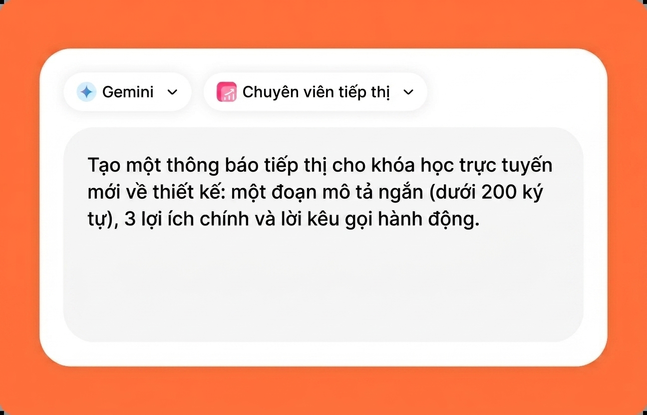 Nhập câu lệnh vào Gemini trực tuyến